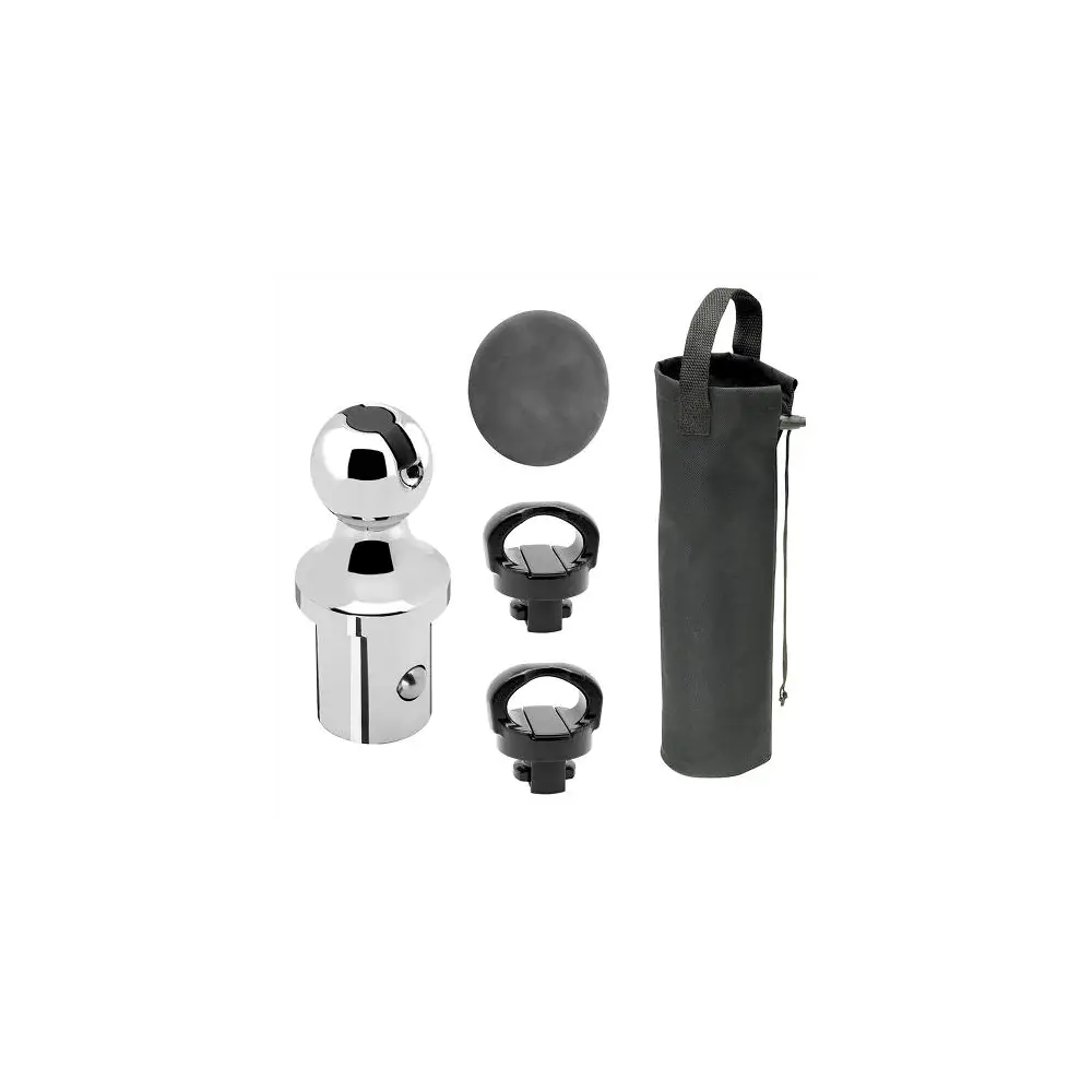 Gooseneck Hitch Kit - Hitch Ball, Storage Bag, Safety Chains, Hole Cover - REE30888